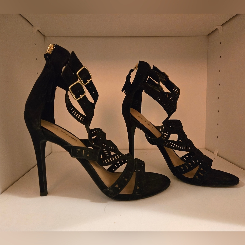 Elegant Black Strappy Heels